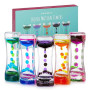 THE TWIDDLERS 5 Sabliers Liquide, Sablier à Eau pour Enfants (14cm, 5 Couleurs) - Jouets Sensoriel, Jouets Fidget, TSA, TDAH - C