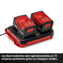 Einhell Starter Kit 2 x 4,0 Ah + Double Chargeur Power X-Change (Lithium-ION, 18V, 1 Chargeur + 2 Batteries 4,0 Ah, pour Tous Le