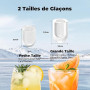 Machine à Glaçons, 12kg en 24h, Acmeenjoy Machine a Glacons avec Cuillère à Glace, 9 Glaçons en 6-8 Minutes, Machine a Glaçons A