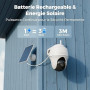 Reolink 2K 360°Pan&Tilt Camera Solaire, 2,4 Ghz WiFi, Détection Personne/Véhicule, Audio Bidirectionnel, Siren, Argus PT Lite +