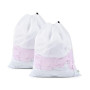 OTraki 2 pièces Grand Filet à Linge, 50 x 60 cm Sac à Linge Réutilisables en Maille Fine avec Cordon de Serrage, Blanc Sac a Lin