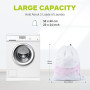 OTraki 2 pièces Grand Filet à Linge, 50 x 60 cm Sac à Linge Réutilisables en Maille Fine avec Cordon de Serrage, Blanc Sac a Lin