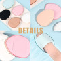 SJBAUTYO 5 Pièces Mini Houppette Doigt, 2 Bouffées de Poudre Cosmétique, Pour Fond de Teint, Anti-cernes, Éponges à Poudre Douce