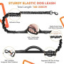 Looxmeer Laisse Canicross Chien, Laisse Main Libre pour Chiens, Longe de Jogging Élastique 160-220cm, Anti-tirons, Réfléchissant
