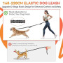 Looxmeer Laisse Canicross Chien, Laisse Main Libre pour Chiens, Longe de Jogging Élastique 160-220cm, Anti-tirons, Réfléchissant