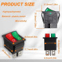 HUAREW 2Pcs Interrupteur à bascule double pour bateau, ON/Off SPST 4 broches 4 positions Interrupteur à bascule rouge/vert AC 25