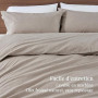 Duvetnova Housse de Couette 220x240 Lin Naturel Ultra-Doux Coton 100% Prélavé Ultra Doux Oeko-TEX Parure de lit - Housse de Coue