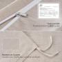 Duvetnova Housse de Couette 220x240 Lin Naturel Ultra-Doux Coton 100% Prélavé Ultra Doux Oeko-TEX Parure de lit - Housse de Coue