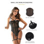 ohmydear Lingerie Femme Dentelle Bodys Sexy Teddy Bodysuit Grandes Tailles avec Porte-Jarretelles Slim Réglables Tenue Femme Hot