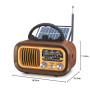 Poste Radio Vintage, PRUNUS J-150 AM/FM/SW Radio Portable Rechargeable avec Batterie 1200mAh et Piles D, Transistor Radio Blueto
