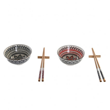 Set de sushi DKD Home Decor Multicouleur Bambou Mandala Grès Oriental (6 Pièces) 181,99 €