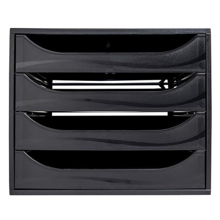 Exacompta - Réf. 228014D - Module économique à tiroirs ECOBOX - Caisson individuel à 4 tiroirs pour document A4 et A4+ - Certifi