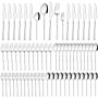 Gyxova 60 Pièces Couverts En Acier Inoxydable Set de Couverts de Table 12 Personnes avec Couteau à Steak Compris Fourchettes Cui