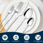 Gyxova 60 Pièces Couverts En Acier Inoxydable Set de Couverts de Table 12 Personnes avec Couteau à Steak Compris Fourchettes Cui