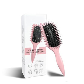 Brosse à boucler, brosse coiffante pour cheveux bouclés d'hommes et de femmes pour fixer et modeler les boucles, réduire les mèc