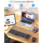 MoKo AZERTY Clavier Bluetooth Pliable, Portable Clavier sans Fil avec Pavé Tactile et Pavé Numérique, Mini Clavier Rechargeable