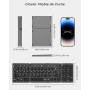 MoKo AZERTY Clavier Bluetooth Pliable, Portable Clavier sans Fil avec Pavé Tactile et Pavé Numérique, Mini Clavier Rechargeable