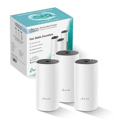 TP-Link Deco M4 (3-pack) Systèmes WiFi Mesh performant - Contrôle parental - Ports Ethernet Gigabit - Couverture WiFi jusqu'à 37