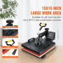 VEVOR 2 en 1 Presse à Chaud Machine Sublimation Textile 38x38 cm Machine d'impression 1500 W Presse à Chaleur Polyvalente Contrô