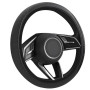 flintronic Couvre Volant de Voiture Universelle, 36–38 cm Housse de Volant en Cuir, Cache Volants de Protection Intégrale, Antid