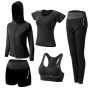 ZETIY Survêtement de Fitness Femme 5 Pieces Costumes de Sport Yoga Fitness Tenue de Sport Sportswear pour Gym Jogging Athletisme