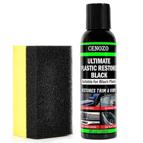 Rénovateur Plastique Noir,Formule Premium Imperméable, Augmente la Brillance & Résistant aux UV pour Renovateur Voiture Extérieu