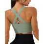 Leversic Brassiere Sport Femme Soutien-Gorge de Sport Femme Brassiere Femme Sport sans Armature Elastique Amovibles Coussinets F