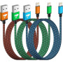 Aioneus Cable iPhone Chargeur iPhone [2m/Lot de 3] Cable Lightning USB MFi Certifié Nylon Tressé Cordon i Phone Charge Rapide Fi