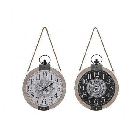 Horloge de table DKD Home Decor Noir Blanc Fer Mandala Bois MDF (40 x 6,5 x 46 c 185,99 €
