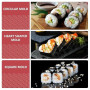 HI NINGER Kit Sushi Maker Set - Édition Deluxe : Ensemble De 20 Pièces pour Débutants avec Natte De Roulage, Moules À Riz, Coute