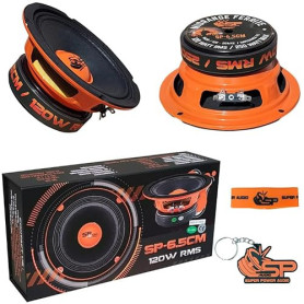 SP Audio 2 SP6.5CM Haut-parleurs midrange de 16,5 cm 165 mm 6,5" de diamètre, 120 Watts RMS, 250 Watts Max, impédance 4 ohms, se