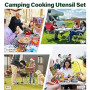10 Pièces Ustensiles de Cuisine Camping Accessoires Essentiels Inoxydables pour Pique-Nique et Randonnées