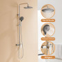 Auralum Colonne de Douche avec Mitigeur Hauteur Réglable 1-1,4 m, Mitigeur de Douche avec Plafonnier 26 x 26 cm et Douchette Man