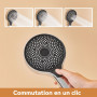 Auralum Colonne de Douche avec Mitigeur Hauteur Réglable 1-1,4 m, Mitigeur de Douche avec Plafonnier 26 x 26 cm et Douchette Man