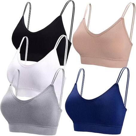 BQTQ 5 Pièces Soutien-Gorge Camisole Bralette avec Rembourré pour Femme