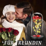 BOLEi Rose Eternelle Cadeau pour Femmes, Rose sous de La Belle et La Bête, Rose Rouge avec LED, Cadeau Saint Valentin pour Femme