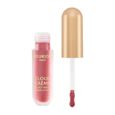 Bourjois Cloud crème Velvet, 02 Café Crème, Rouge à Lèvres Liquide Mat, Mat intense ou flouté, Confort doux et léger, 3ml