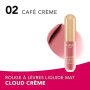 Bourjois Cloud crème Velvet, 02 Café Crème, Rouge à Lèvres Liquide Mat, Mat intense ou flouté, Confort doux et léger, 3ml