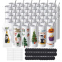 VEVOR Gobelets Thermos à Sublimation de 59 cL, 50PCs, Fins et Droits, Bouteille Sublimable en Acier Inoxydable, Vierges, à Doubl