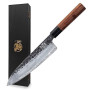 MITSUMOTO SAKARI Couteau Japonais de 22 cm, Couteau Cuisine Gyutu Forgé à la Main, Couteau de Cuisine en acier à Haute Carbone (