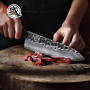MITSUMOTO SAKARI Couteau Japonais de 22 cm, Couteau Cuisine Gyutu Forgé à la Main, Couteau de Cuisine en acier à Haute Carbone (