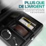 ACROPAQ Caisse à monnaie - Grande espace pour les Billets et pièces, Avec monnayeur et 2 clés, Poignée de transport robuste, 100
