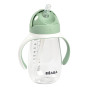 Béaba Biberon/Tasse d'apprentissage 2 en 1, Tasse Paille Enfant, 100 Pour cent étanche, Anti-fuite, Facile à Ouvrir, Poignées am