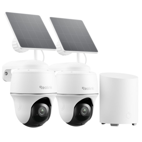 Reolink Caméra Surveillance Extérieure 360° Solaire 2K, Kit de Sécurité Domestique avec Détection IA Personne/Véhicule, Stockage