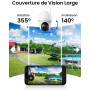 Reolink Caméra Surveillance Extérieure 360° Solaire 2K, Kit de Sécurité Domestique avec Détection IA Personne/Véhicule, Stockage