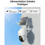 Reolink Caméra Surveillance Extérieure 360° Solaire 2K, Kit de Sécurité Domestique avec Détection IA Personne/Véhicule, Stockage