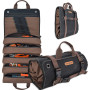 WELKINLAND Rouleau à Outils en Toile Cirée Robuste - 15 Poches, Capacité 15 L, Sac à Outils Enroulable, Organisateur