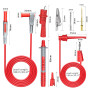 Cleqee Kit de 18 sondes de test électroniques pour multimètre avec pinces crocodiles - Fiche banane pour test, pinces à crochet 