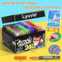 Lyuvie 240 Couleurs Feutre Acrylique, Acrylic Paint Brush Marker à Peinture à Base D'eau, Marqueur Peinture Acrylique pour Pierr