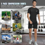 MEETWEE Haut Compression Homme Manche Longue/Courtes,Baselayer Maillot Running Vetement Fitness pour Sports Jogging T-Shirt Base